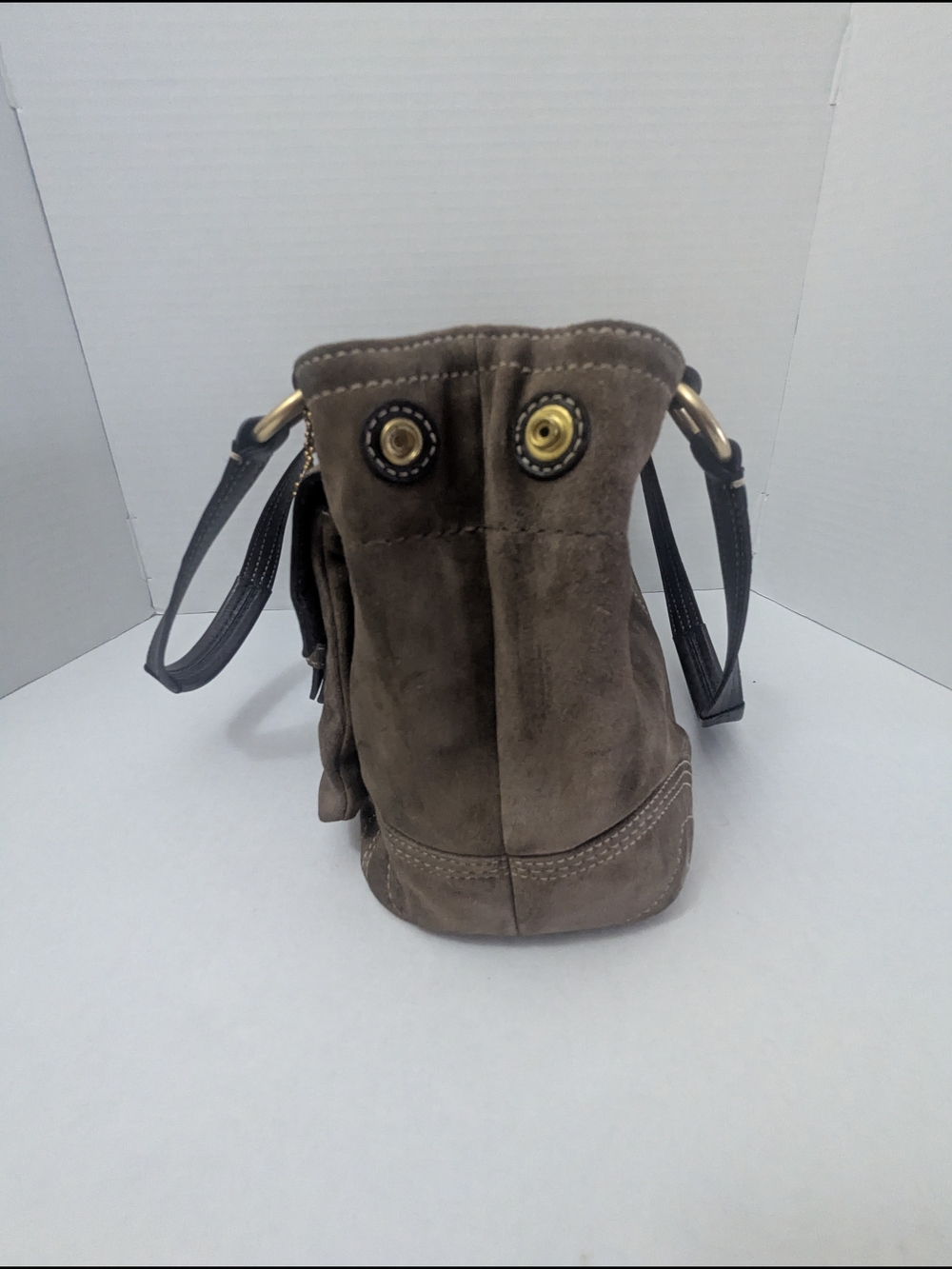 Vintage COACH Soho Women's Brown Suede Buckle Flap Satchel Bag E05S-8A22 - Picture 6 of 14